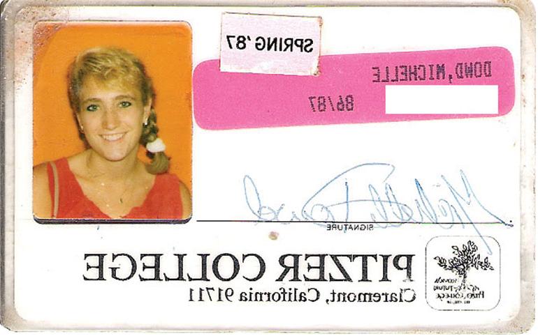 Michelle downs 1986/87 Pitzer id card